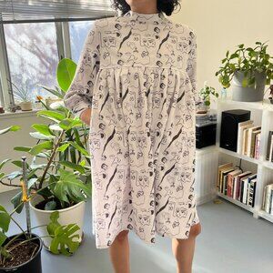 The White Paper All-Over Doodle Dress
